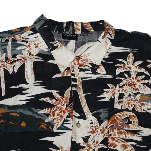 After Dark by Falcon Bay 4XL Aloha Hawaiian Shirt Palm Trees Loop Collar Tropic - Picture 7 of 12